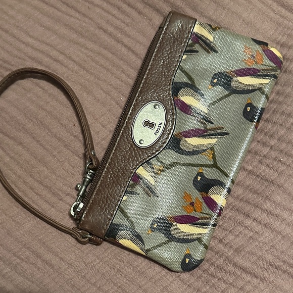 Fossil Handbags - Fossil Multicolor Bird Pattern Wristlet